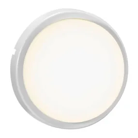 Cuba Bright LED Outdoor Wall Light Round 14w in White