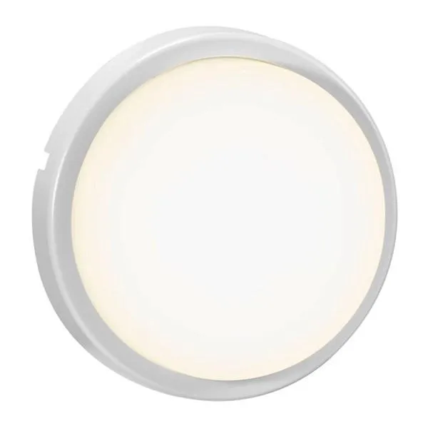 Cuba Bright LED Outdoor Wall Light Round 14w in White