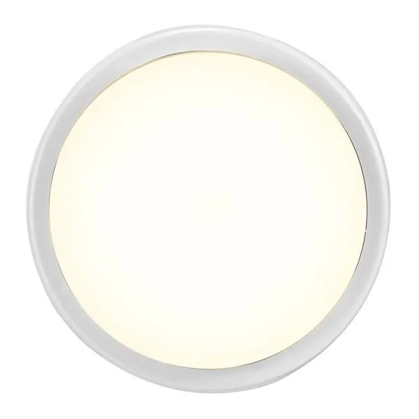 Cuba Bright LED Outdoor Wall Light Round 14w in White
