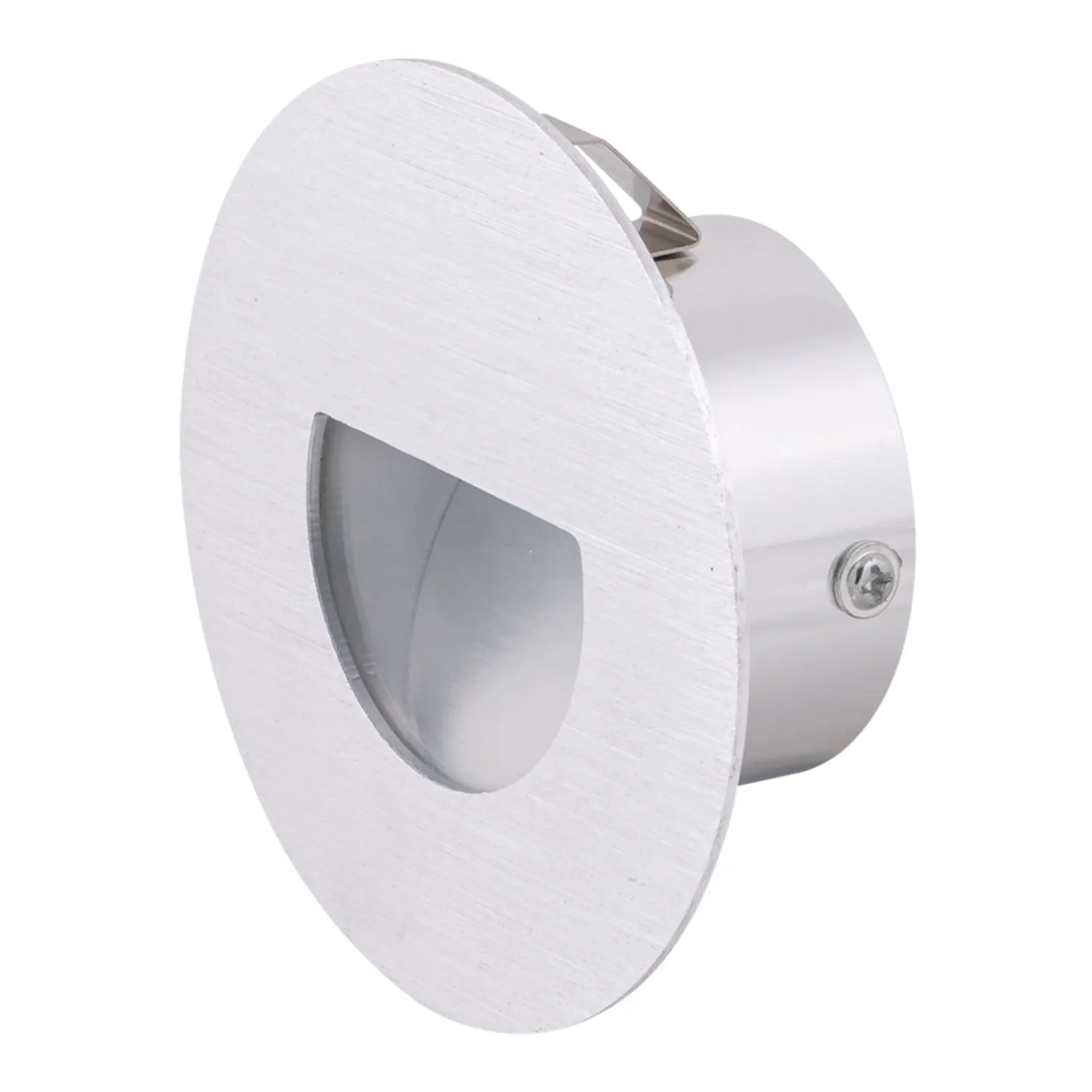 Darham Round LED Step Light 1.5w in Anodised Silver, White