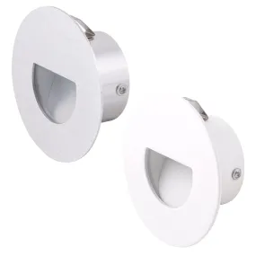 Darham Round LED Step Light 1.5w in Anodised Silver, White