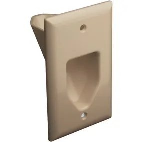 DATACOMM ELECTRONICS 45-0001-IV 1-Gang Recessed Cable Plate (Ivory)