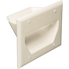 DATACOMM ELECTRONICS 45-0003-LA 3-Gang Recessed Cable Plate (Light Almond)