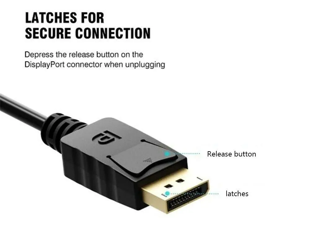 DisplayPort Cable 4K DP to DP Adapter 6ft Converter Cord Video For TV Computer