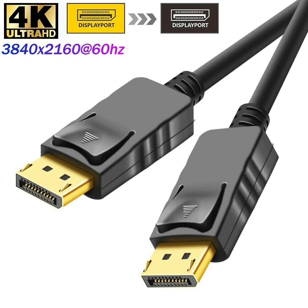 DisplayPort Cable 4K DP to DP Adapter 6ft Converter Cord Video For TV Computer