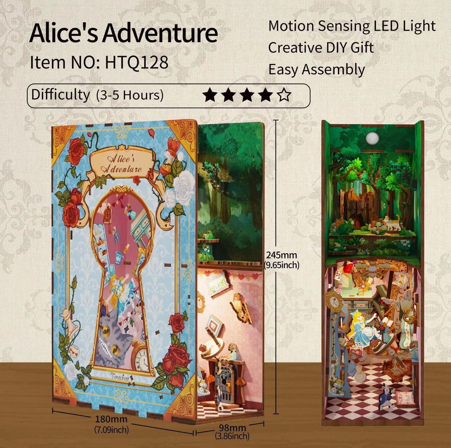 DIY Miniature House Book Nook Kit | Alice's Adventure