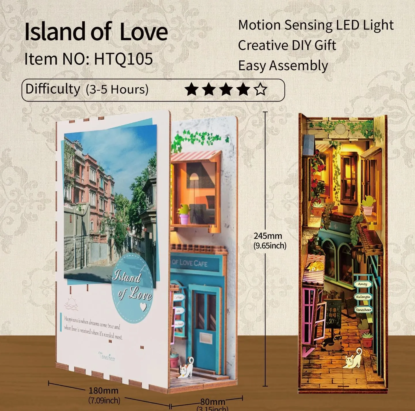 DIY Miniature House Book Nook Kit | Island of Love