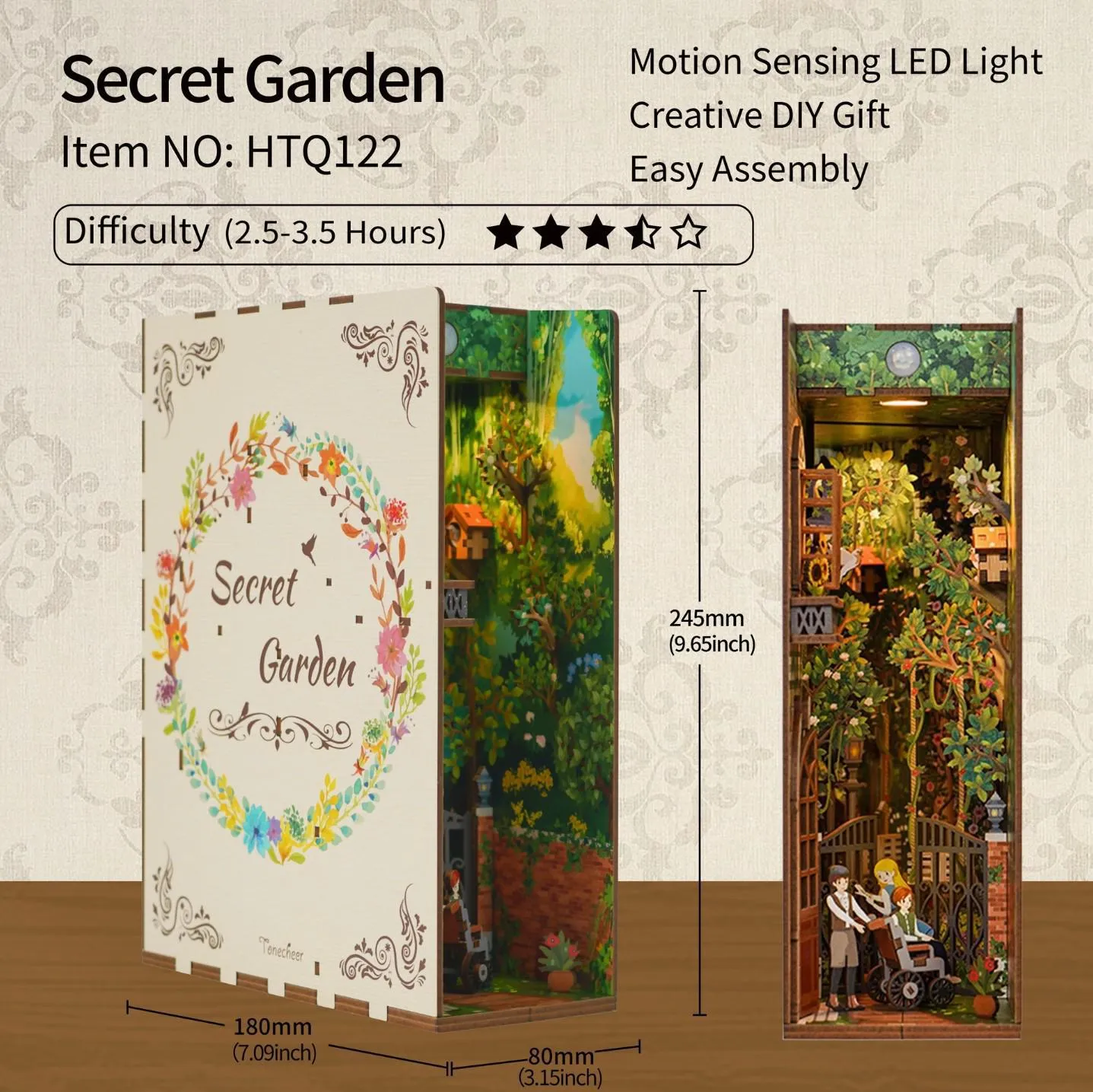 DIY Miniature House Book Nook Kit | Secret Garden