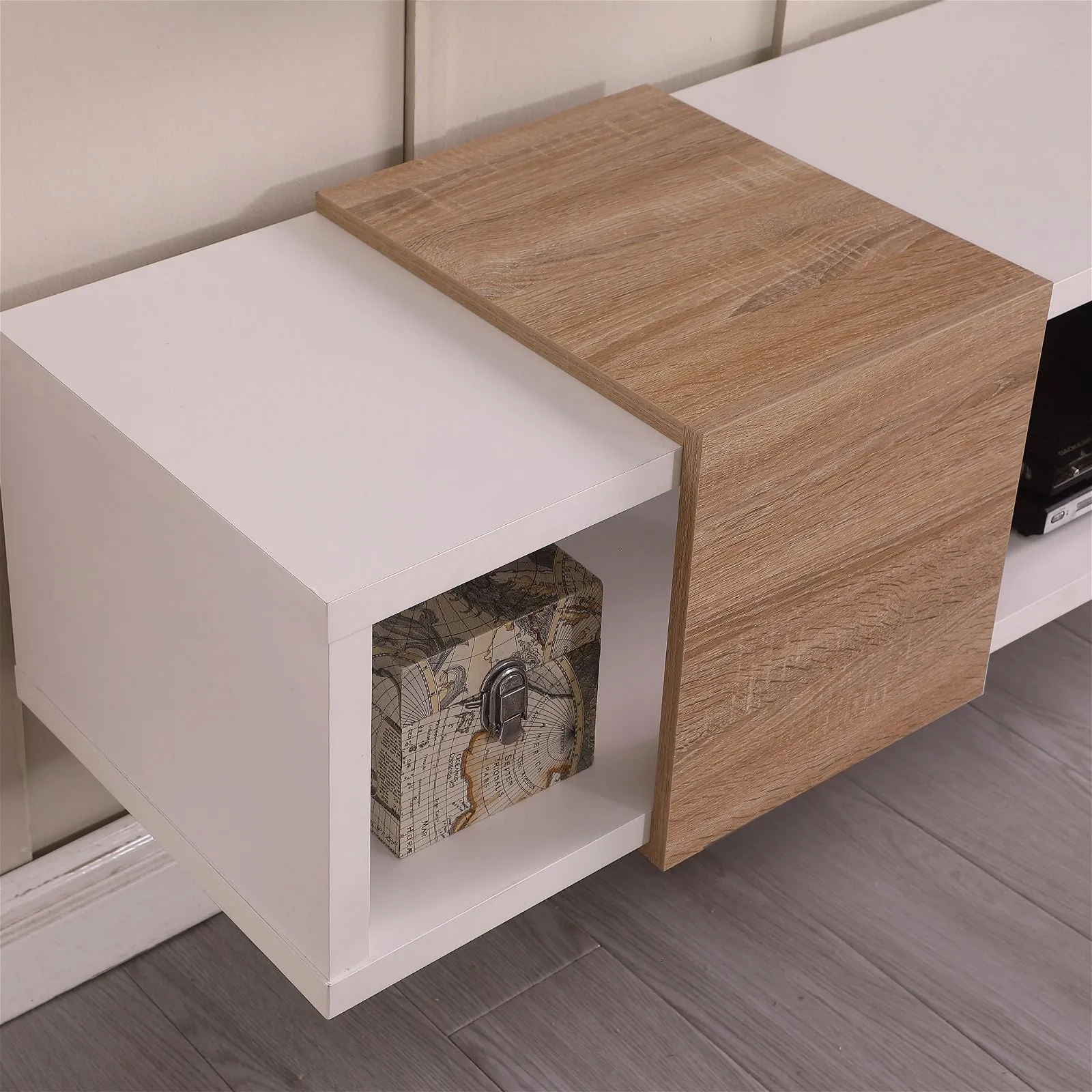 Dronus 1800 Floating Entertainment Unit, Hovering Wall Mount White by Tauris™