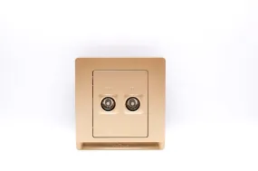 Dual (2G) TV Socket in Gold