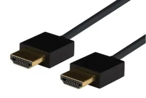 DYNAMIX 0.5M HDMI BLACK Nano High Speed With Ethernet Cable. Designed for UHD Display up to 4K2K@60Hz. Slimline Robust Cable. Supports CEC 2.0, 3D, & ARC. Supports Up to 32 Audio Channels.