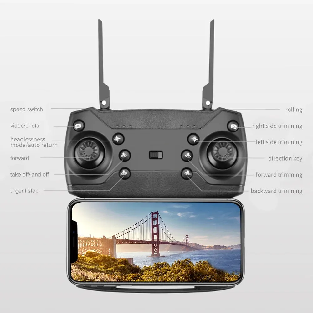 E88Pro RC Drone – Foldable 4K Professional with Wide-Angle Camera