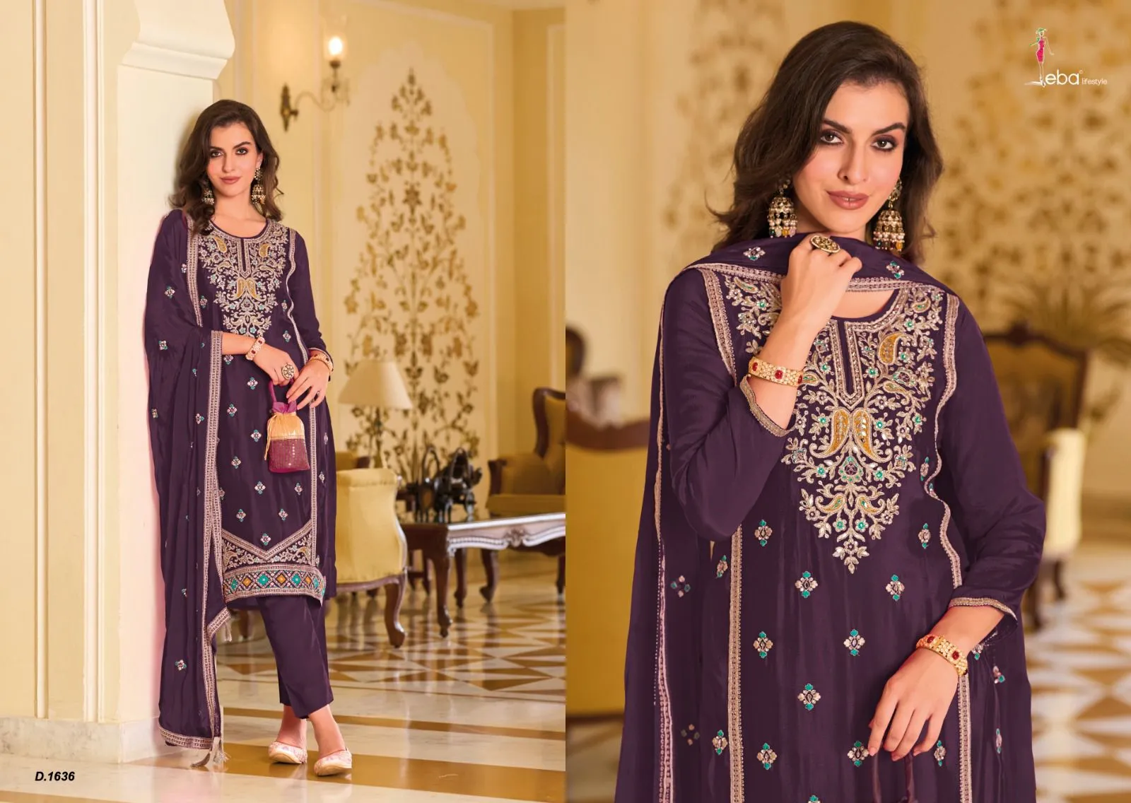 Eba Jiana Premium Silk Designer Salwar Kameez (1599x04)