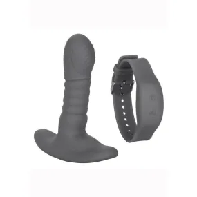 Eclipse Silicone Rechargeable Thrusting Rotator Anal Probe With Wristband Remote Control