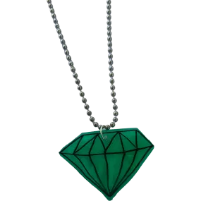 Emerald Shrink Plastic Necklace