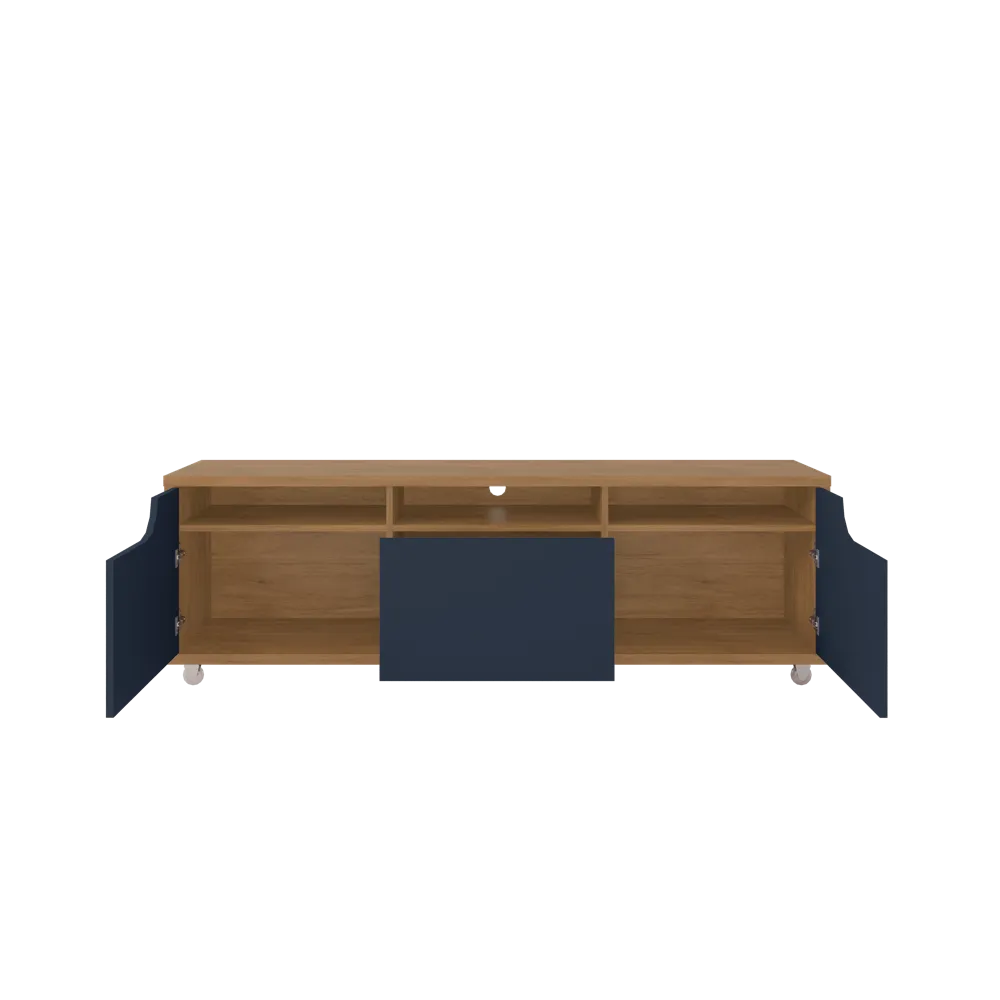 FB Jersey TV Stand L1800 x W385 x H502mm Cedar/Cobalt Blue #11083595 (No Warranty)