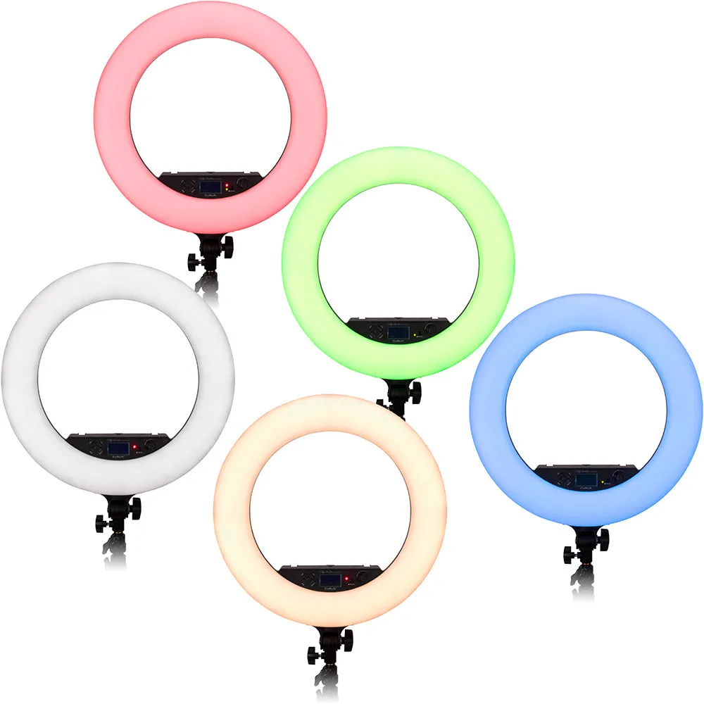Fotodiox Selfie Starlite Prizmo Edition - 18in RGB Dimmable LED Ring Light for Portrait, Photography, Makeup, YouTube, Live Streaming Video & more
