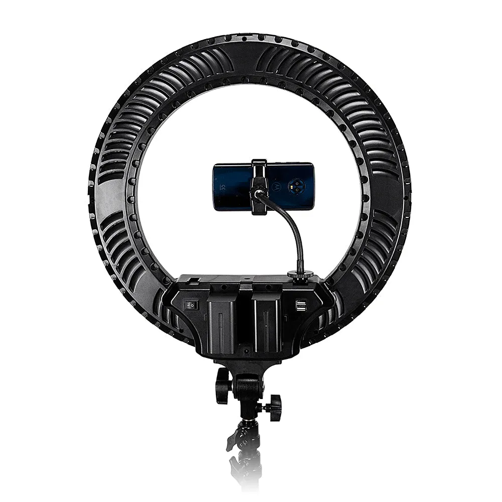 Fotodiox Selfie Starlite Prizmo Edition - 18in RGB Dimmable LED Ring Light for Portrait, Photography, Makeup, YouTube, Live Streaming Video & more