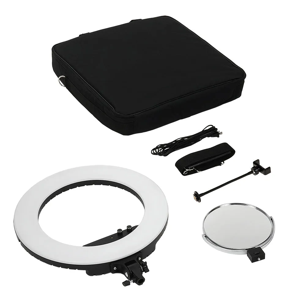 Fotodiox Selfie Starlite Vlog Light - 18in Bi-Color Dimmable LED Ring Light for Portrait, Photography, Makeup, YouTube, Live Streaming Video and more