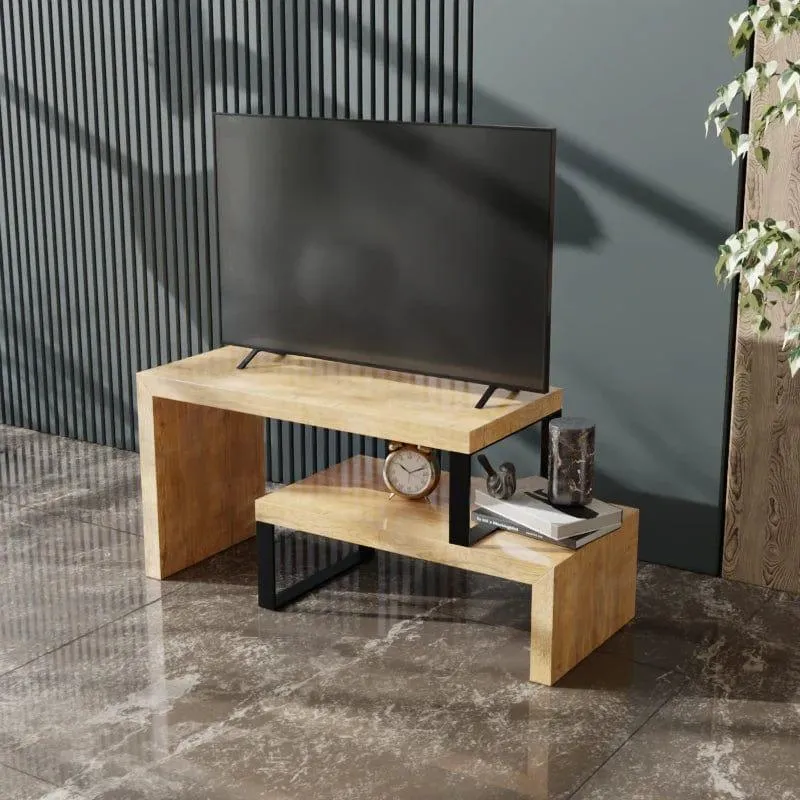 Hailey TV Unit in Small Size in Wooden Texture