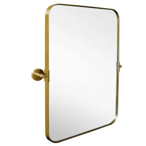 Hamilton Hills Black Metal Surrounded Round Pivot Mirror | Silver Backed Adjustable Moving