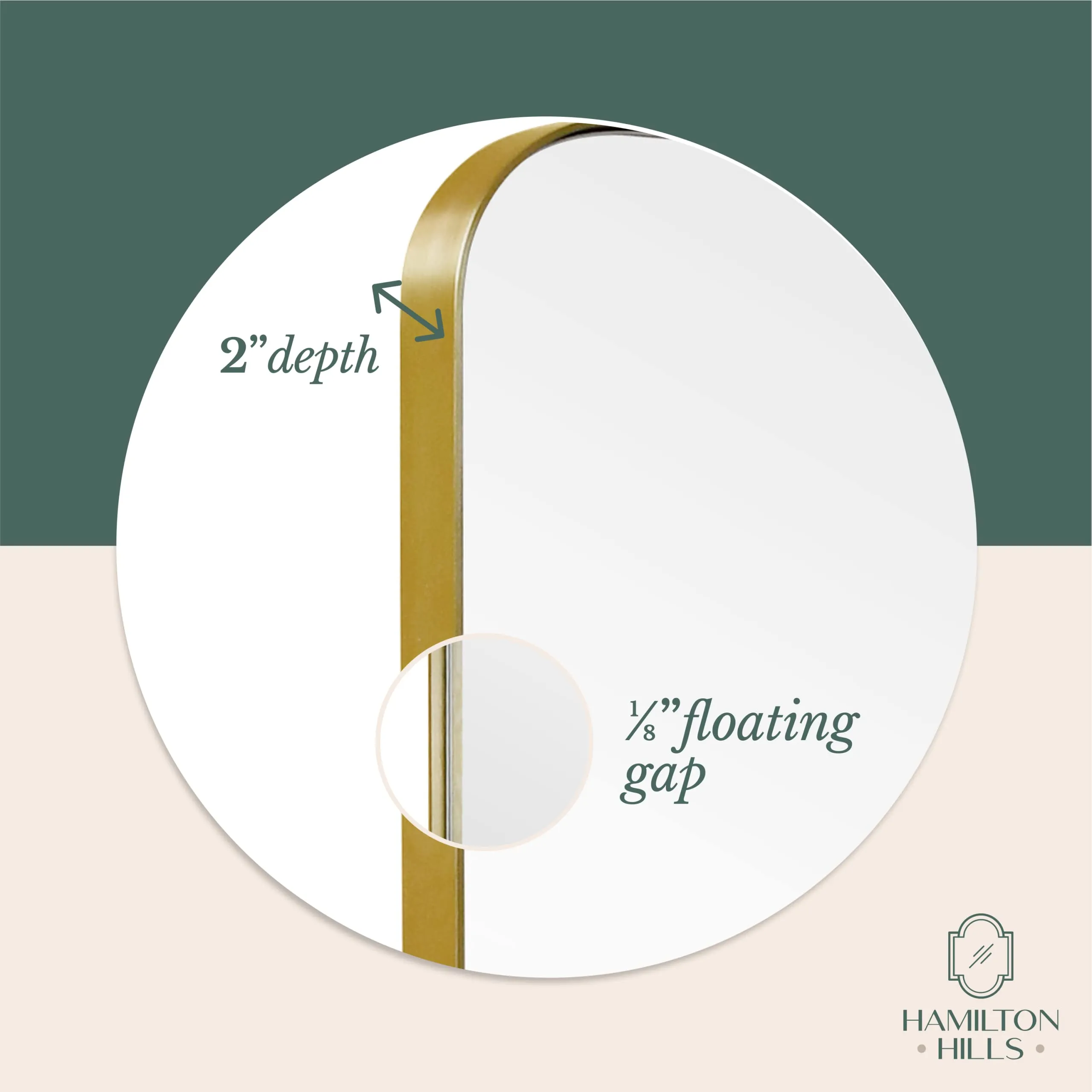 Hamilton Hills Metal Surrounded Round Pivot Mirror | Silver Backed Adjustable Moving