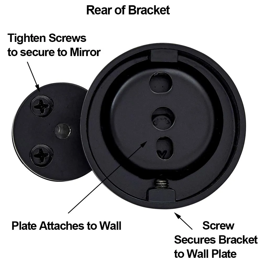 Hamilton Hills Round Brushed Silver Pivot Mirror Hardware Tilting Anchors for Mirror