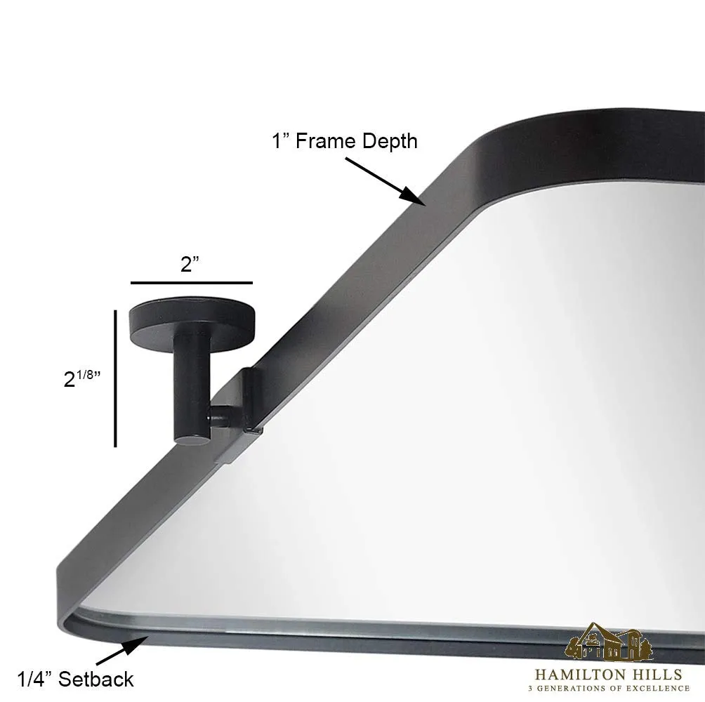 Hamilton Hills Silver Metal Surrounded Round Pivot Mirror | Silver Backed Adjustable