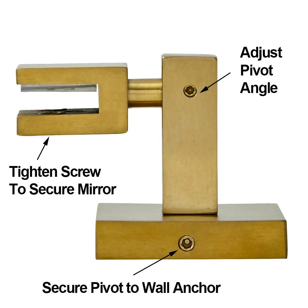 Hamilton Hills Square Polished Silver Pivot Mirror Hardware Tilting Anchors for Mirror