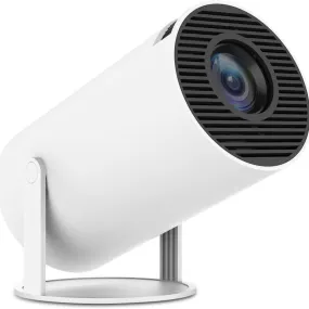 Haoye Portable Smart Projector, Android TV 11.0, Bluetooth 5.2, Wi-Fi 2.4G/5G, 200 Inch Screen, Design for Home & Outdoor Use Audio
