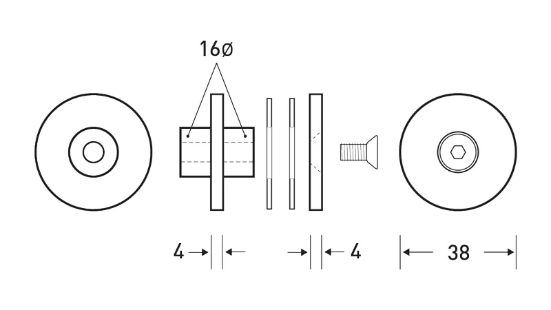HB 502 Glass Mount for Handrail Brackets