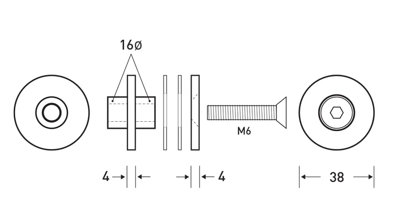 HB 522 Glass Mount for Handrail Brackets