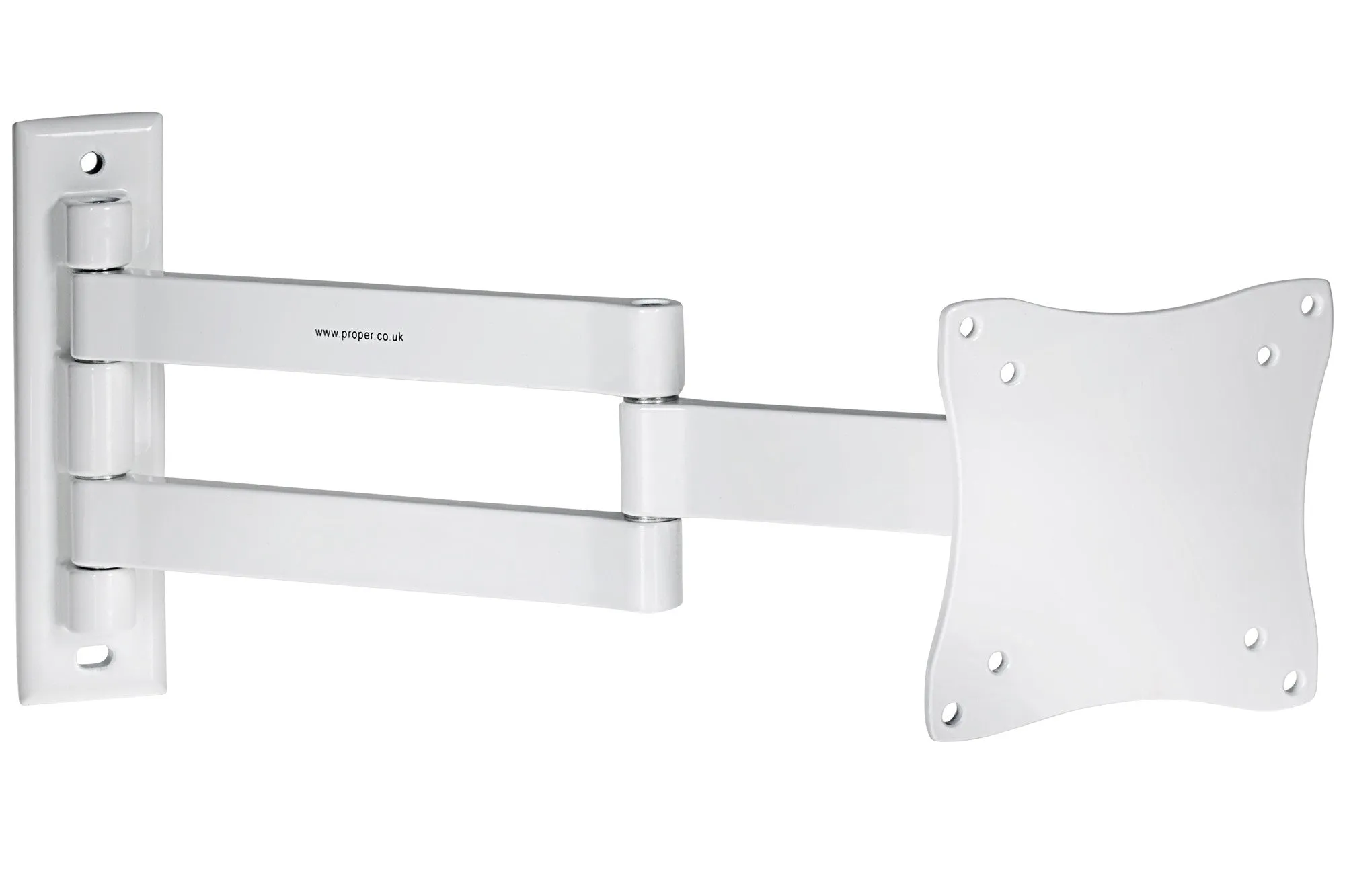 Heavy Duty Swing Arm TV Wall Bracket 13" 19" 22" 23" 24" 28" Tilt 70° VESA Max 100x100 White