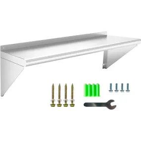 HOCCOT Wall Stainless Steel Shelf 12 x 24”, 250 lb Metal Shelf, Wall Mounted Food Service Storage Rack Shelves