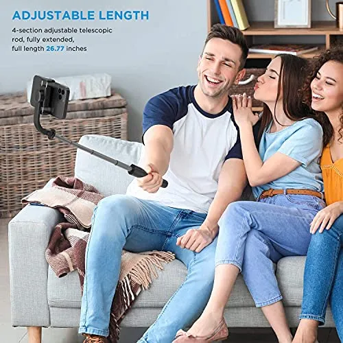 IKOMMI Gimbal Stabilizer for Smartphone Stabilizer Selfie Stick Tripod with Wireless Remote, 360° Automatic Rotation and Smart Gesture Switching, Suit for All Cell Phone