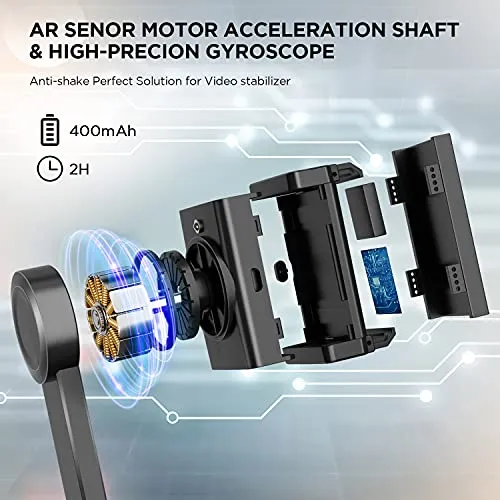 IKOMMI Gimbal Stabilizer for Smartphone Stabilizer Selfie Stick Tripod with Wireless Remote, 360° Automatic Rotation and Smart Gesture Switching, Suit for All Cell Phone