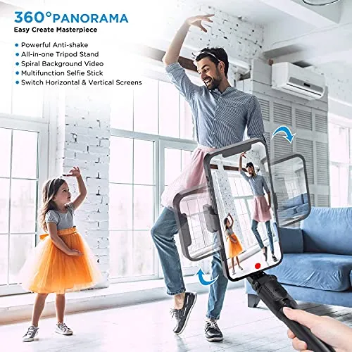 IKOMMI Gimbal Stabilizer for Smartphone Stabilizer Selfie Stick Tripod with Wireless Remote, 360° Automatic Rotation and Smart Gesture Switching, Suit for All Cell Phone