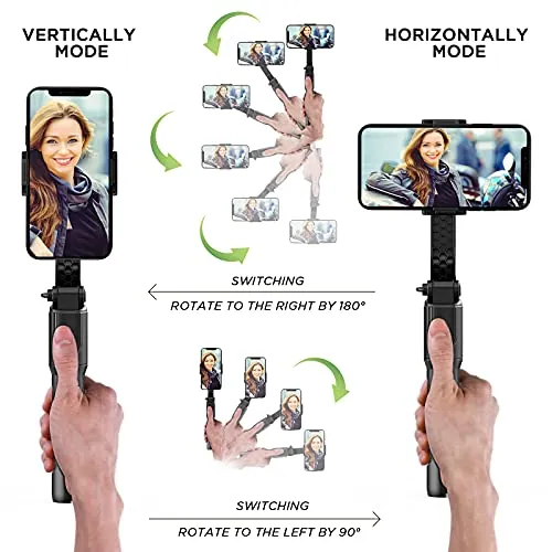 IKOMMI Gimbal Stabilizer for Smartphone Stabilizer Selfie Stick Tripod with Wireless Remote, 360° Automatic Rotation and Smart Gesture Switching, Suit for All Cell Phone