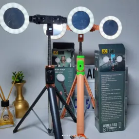 JC-18H Wireless Selfie Stick with LED Ring Light: Capture Perfect Moments