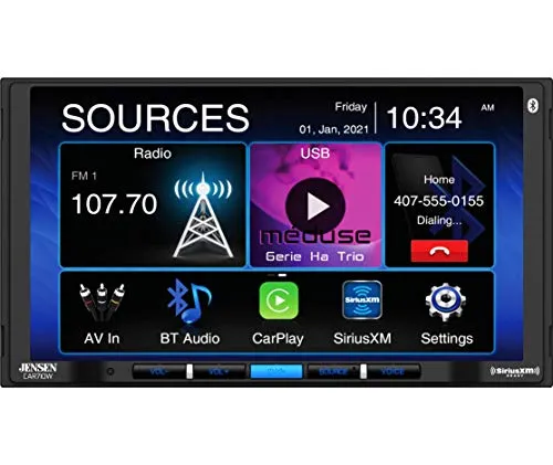 Jensen CAR710W Multimedia Receiver with Wireless Apple CarPlay/Android Auto