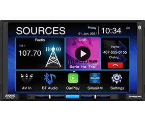 Jensen CAR710W Multimedia Receiver with Wireless Apple CarPlay/Android Auto