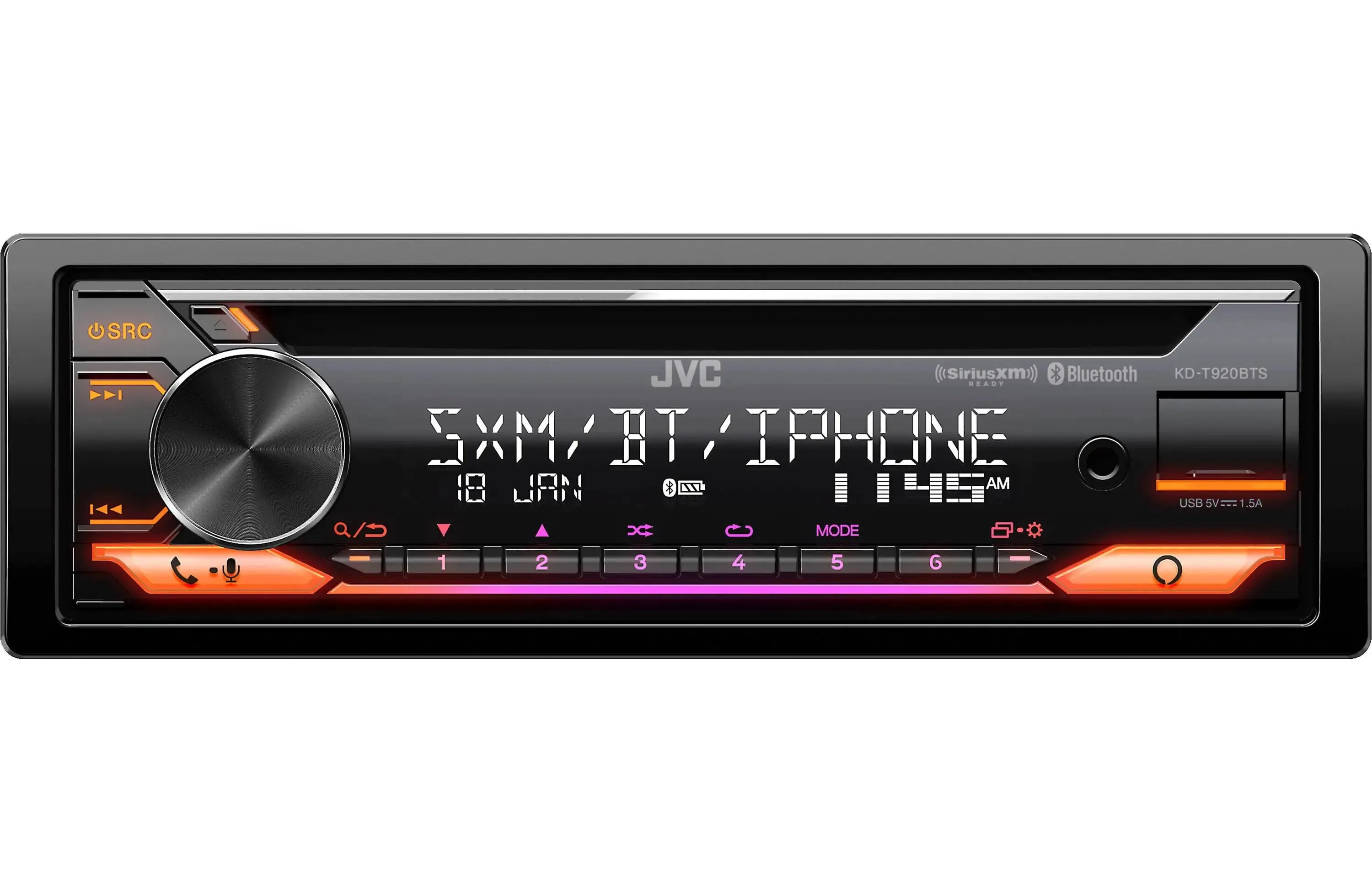 JVC KD-T920BTS Single DIN CD Receiver Bluetooth USB AM/FM XM Radio Car Stereo