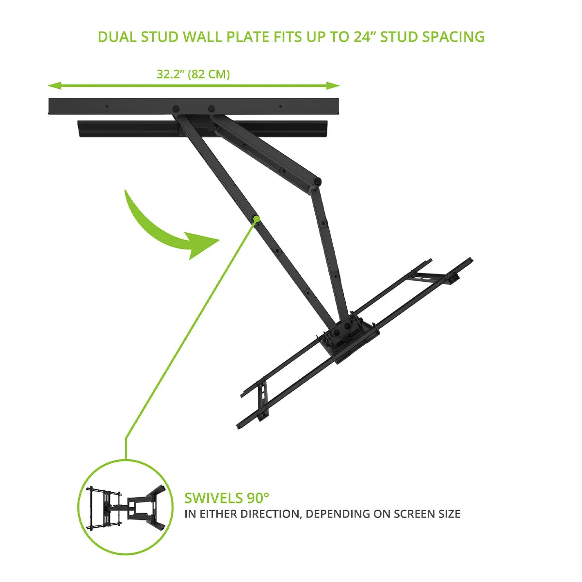 Kanto PDX700 Articulating Full Motion TV Mount for 42" - 100" TV