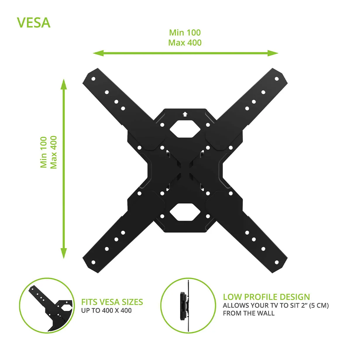 Kanto PS200 Articulating Full Motion TV Mount for 26" - 60" TV
