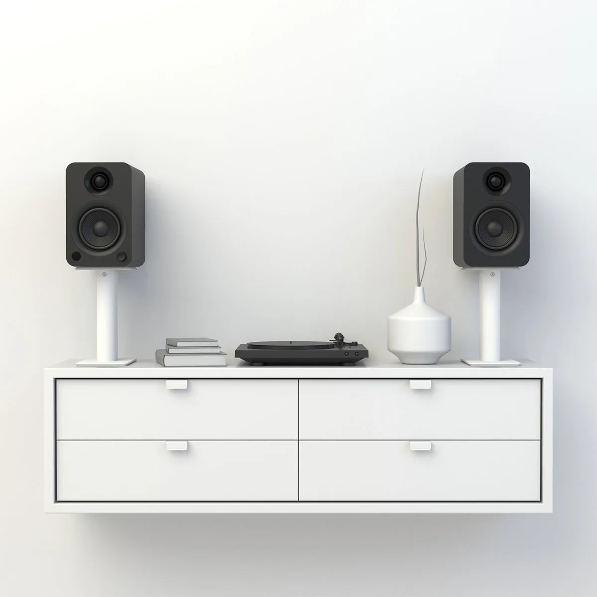 Kanto YU Powered Bookshelf Speaker with Bluetooth & RCA Input (Matte Black) - Pair