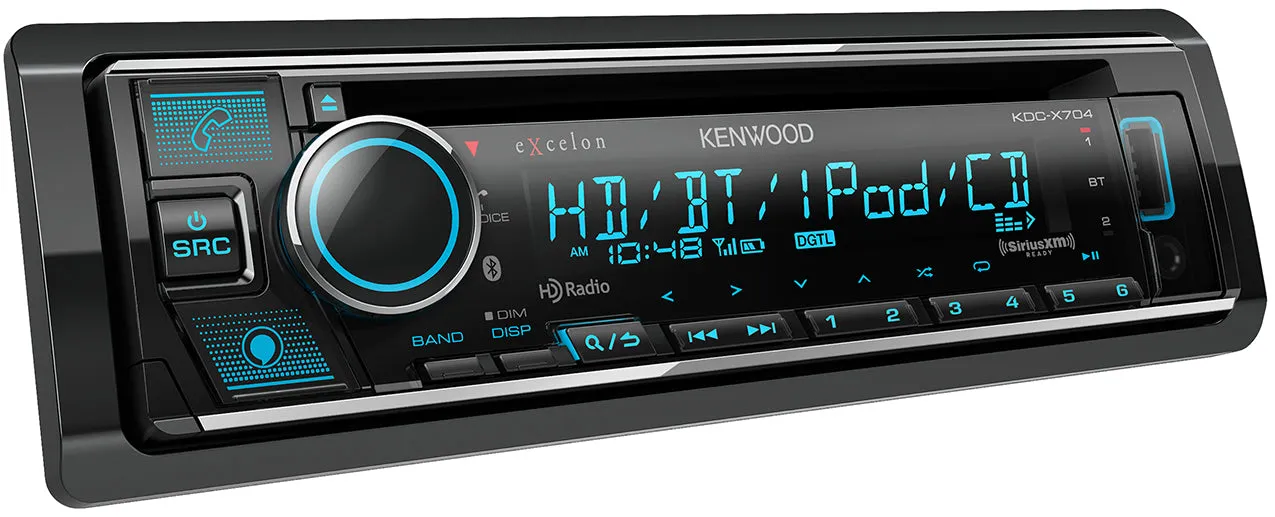 Kenwood KDC-X704 eXcelon 1-DIN CD Receiver w/ Alexa Voice Control