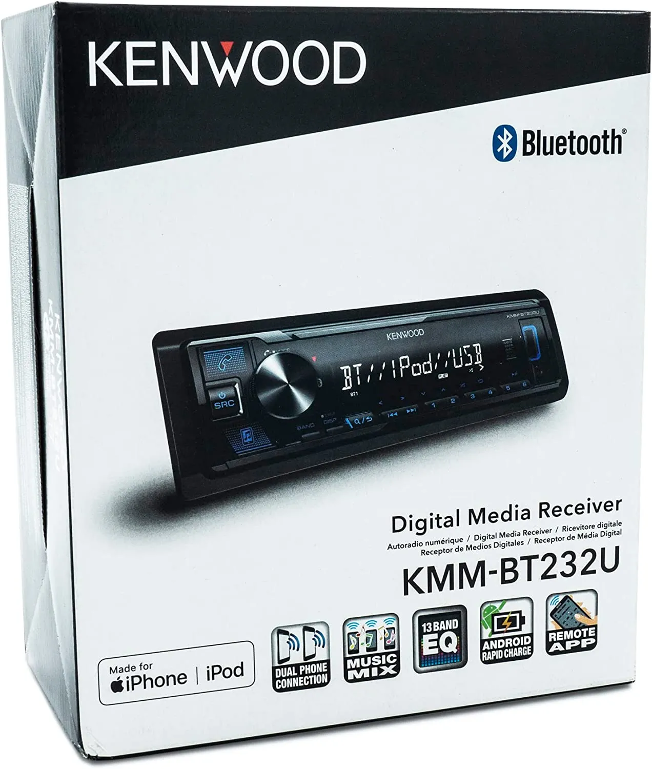 Kenwood KMM-BT232U Single-DIN Digital Media Receiver with Bluetooth