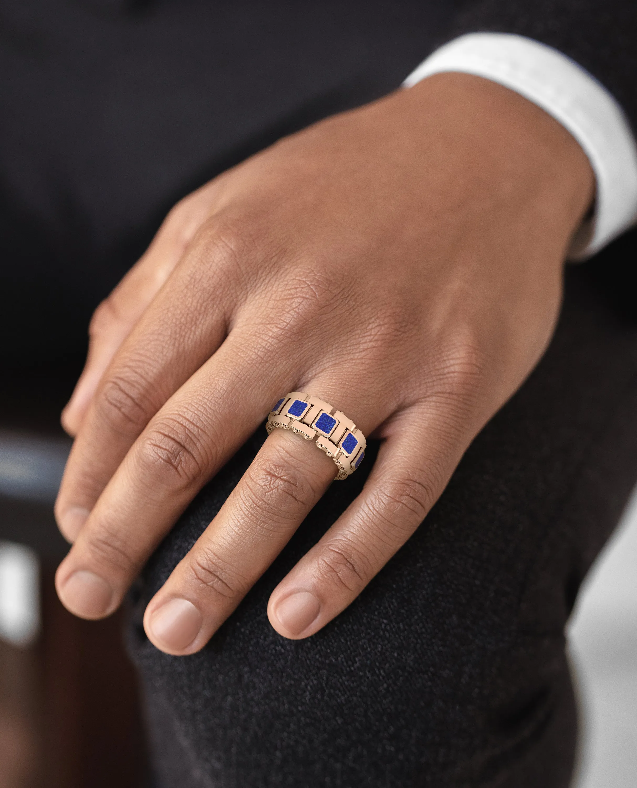 LA PAZ Gold Ring with Lapis