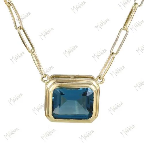 Labradorite Necklace Octogon 10x8mm