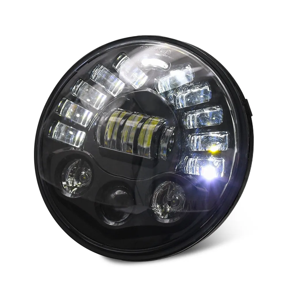 Led DRL Halo Headlight Aluminum 7-inch Matrix Gradient Color For